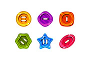 Colorful jelly glossy buttons for