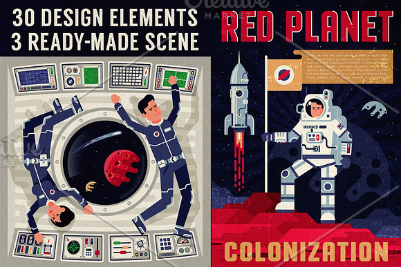 Space Design Elements Pack in Illustrations - product preview 1