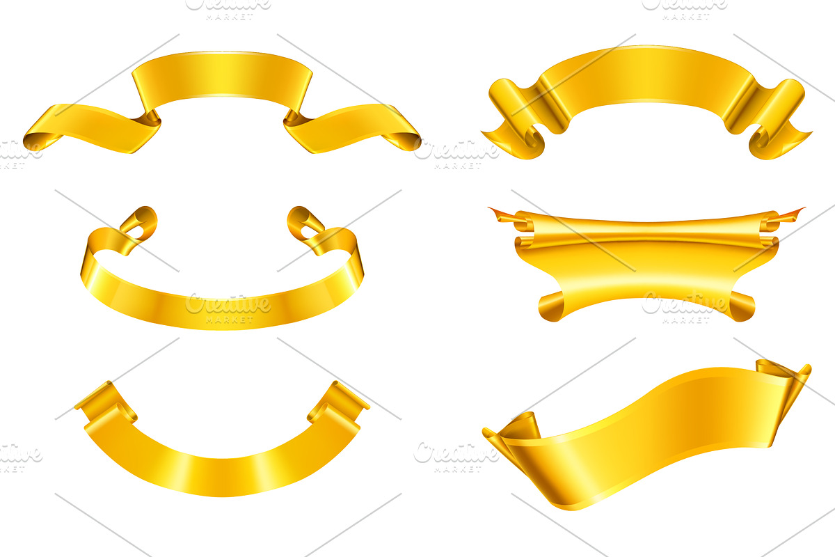 Golden ribbons vector icons in Textures - product preview 8