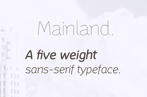 Mainland - 10 Style Sans Serif Font in Sans-Serif Fonts - product preview 1