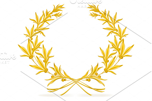 Golden wreath vector icons in Illustrations - product preview 2