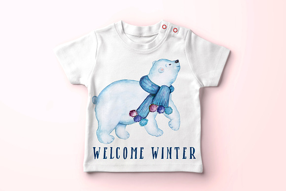 Watercolor Polar Bears clipart in Illustrations - product preview 5