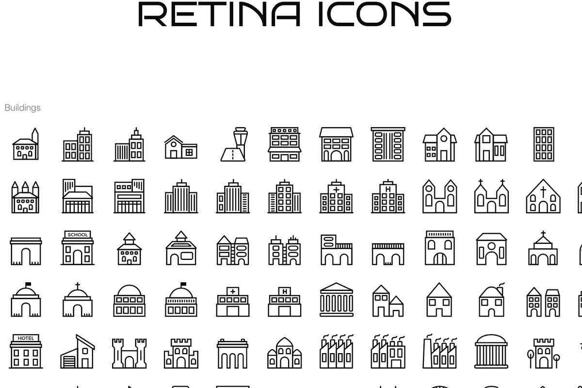 84 Building Icons for Retina Display in Graphics - product preview 8