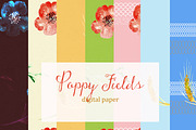 Poppy fields. digital paper