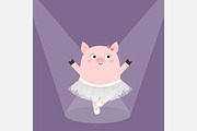 Pig bellerina dancing Spotlights