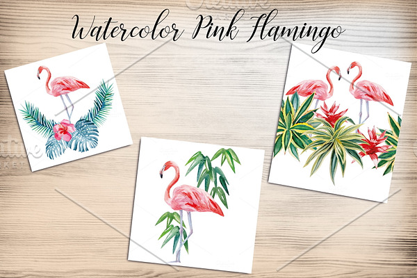 Handmade Flamingo Watercolor Print