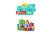 Hot Price Super Sale Gifts Vector