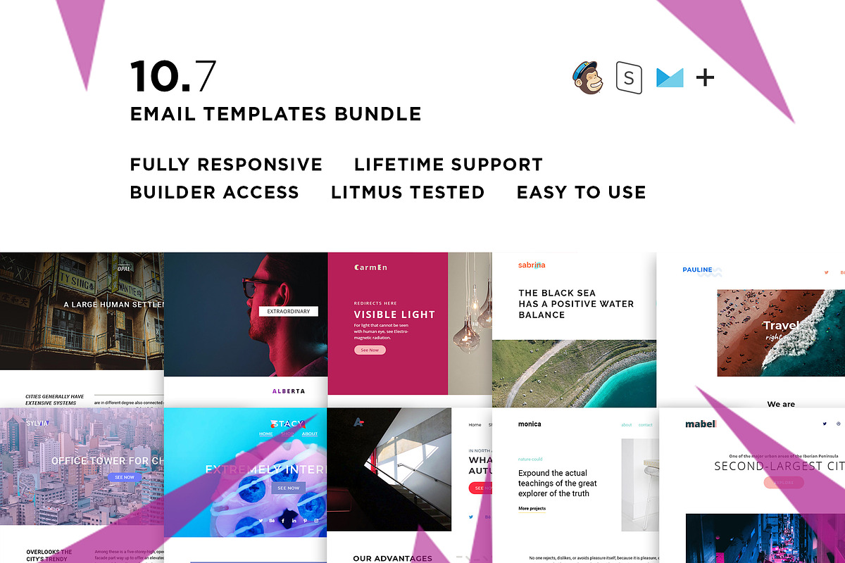 10 Email templates bundle VII in Mailchimp Templates - product preview 8