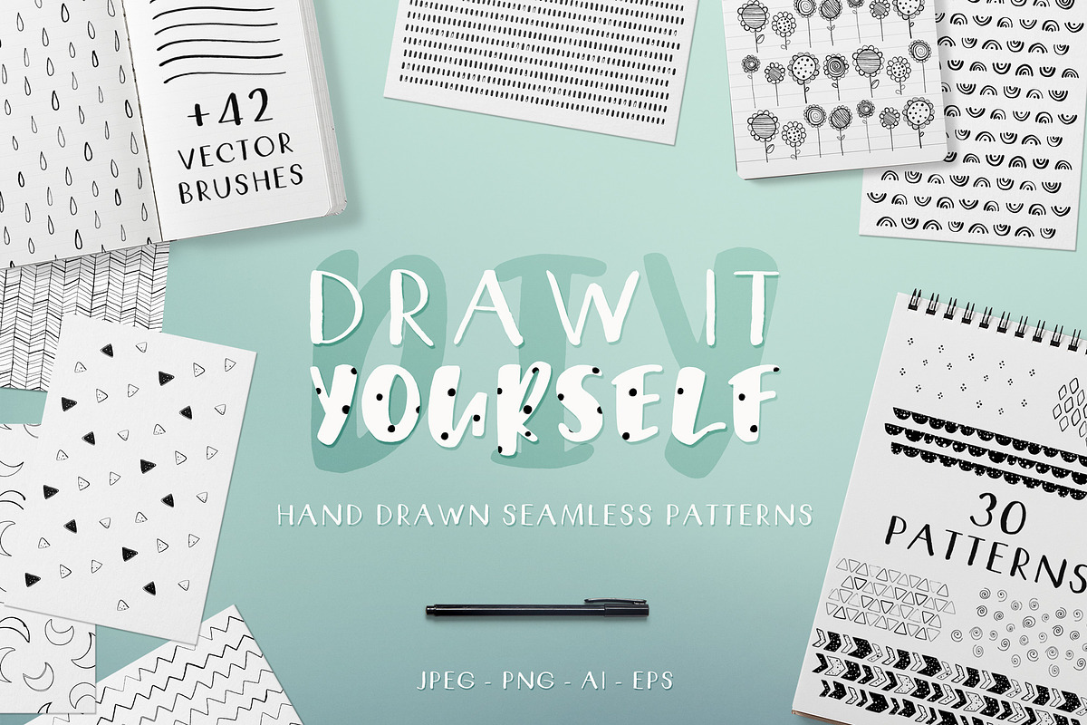 DIY Hand Drawn Seamless Patterns in Patterns - product preview 8