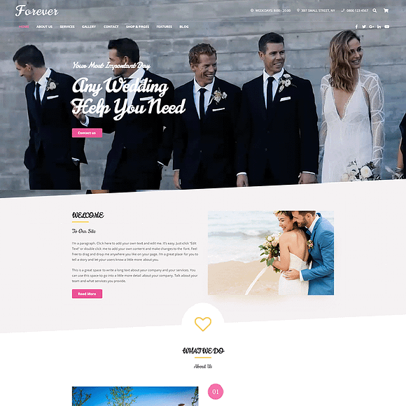 Forever - Wedding Planner WordPress in WordPress Wedding Themes - product preview 1