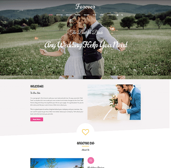 Forever - Wedding Planner WordPress in WordPress Wedding Themes - product preview 3