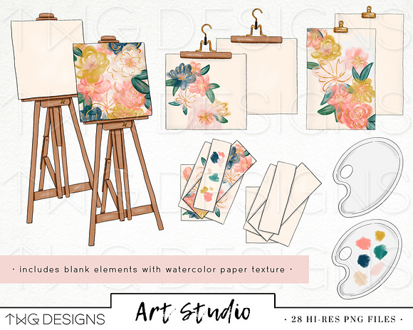Art Studio Fashion Girl Clip Art in Illustrations - product preview 2