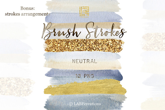 Neutral. Brush strokes clipart in Illustrations - product preview 1