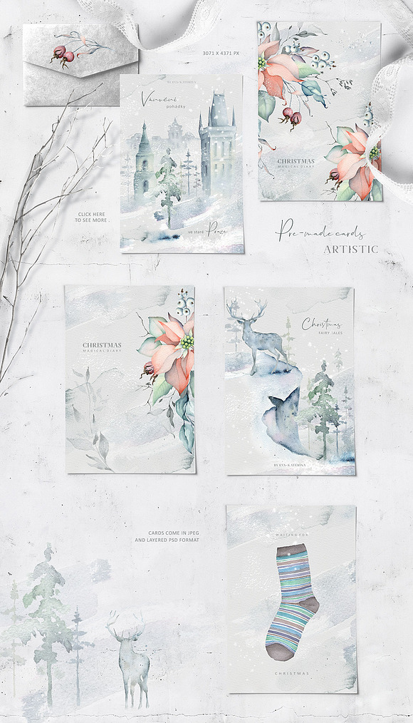 Winter Watercolors&Alphabets in Illustrations - product preview 3