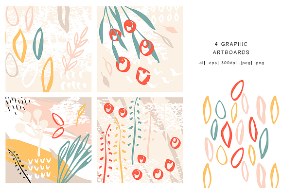 Ink Florals patterns design elements in Patterns - product preview 4