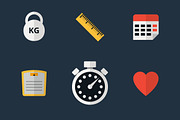 Fitness flat icons
