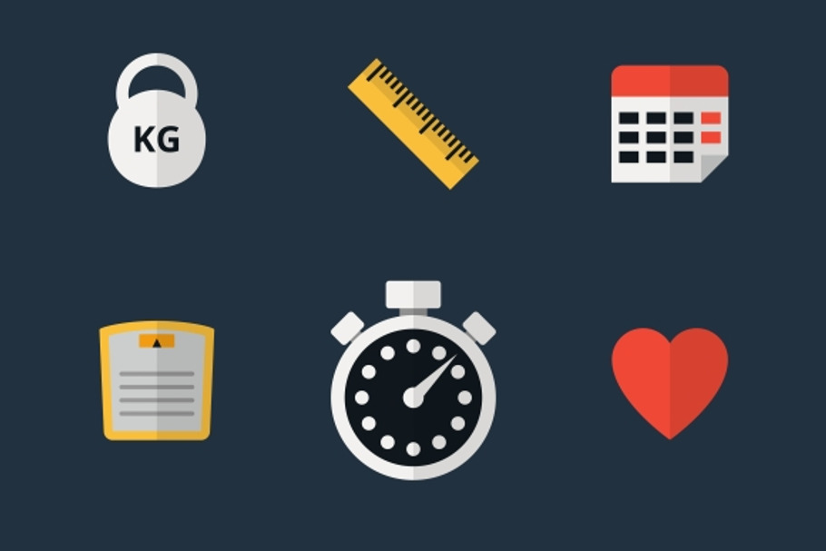 Fitness flat icons in Graphics - product preview 8