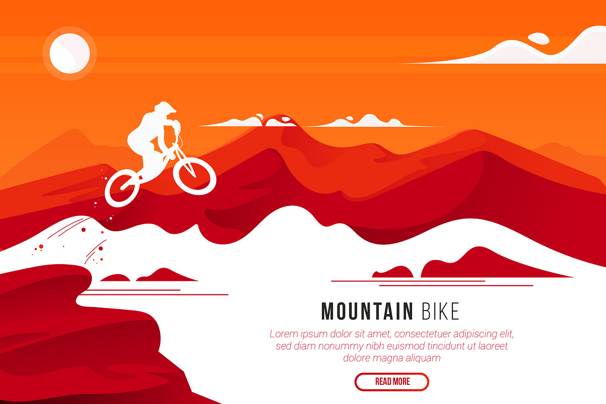 Mountain Bike - Vector Landscape in Illustrations - product preview 8