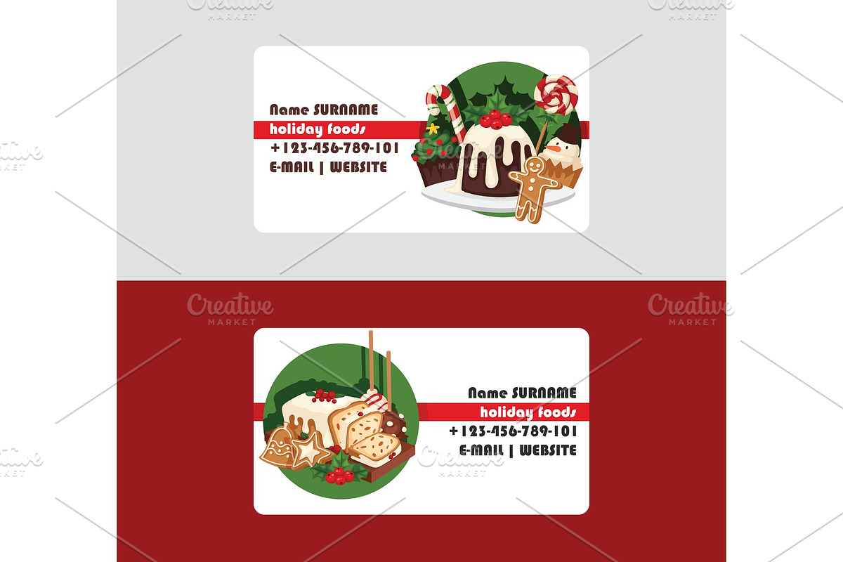 Christmas food chef business card in Illustrations - product preview 8