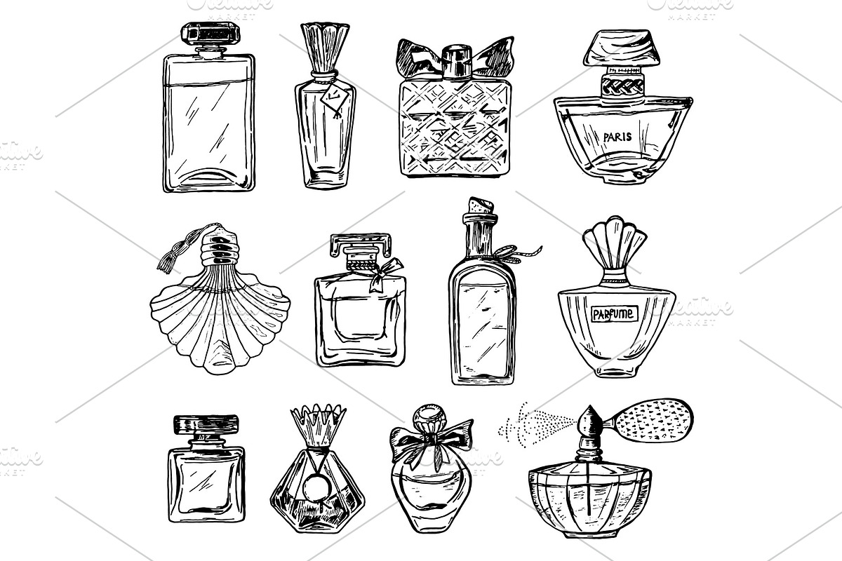 Set of Women's perfume in a in Illustrations - product preview 8