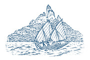 Sailboat in the sea on a