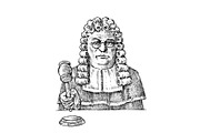 Judge man or magistrate with a