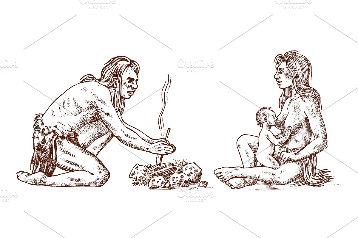 Primitive people. Prehistoric in Illustrations - product preview 8