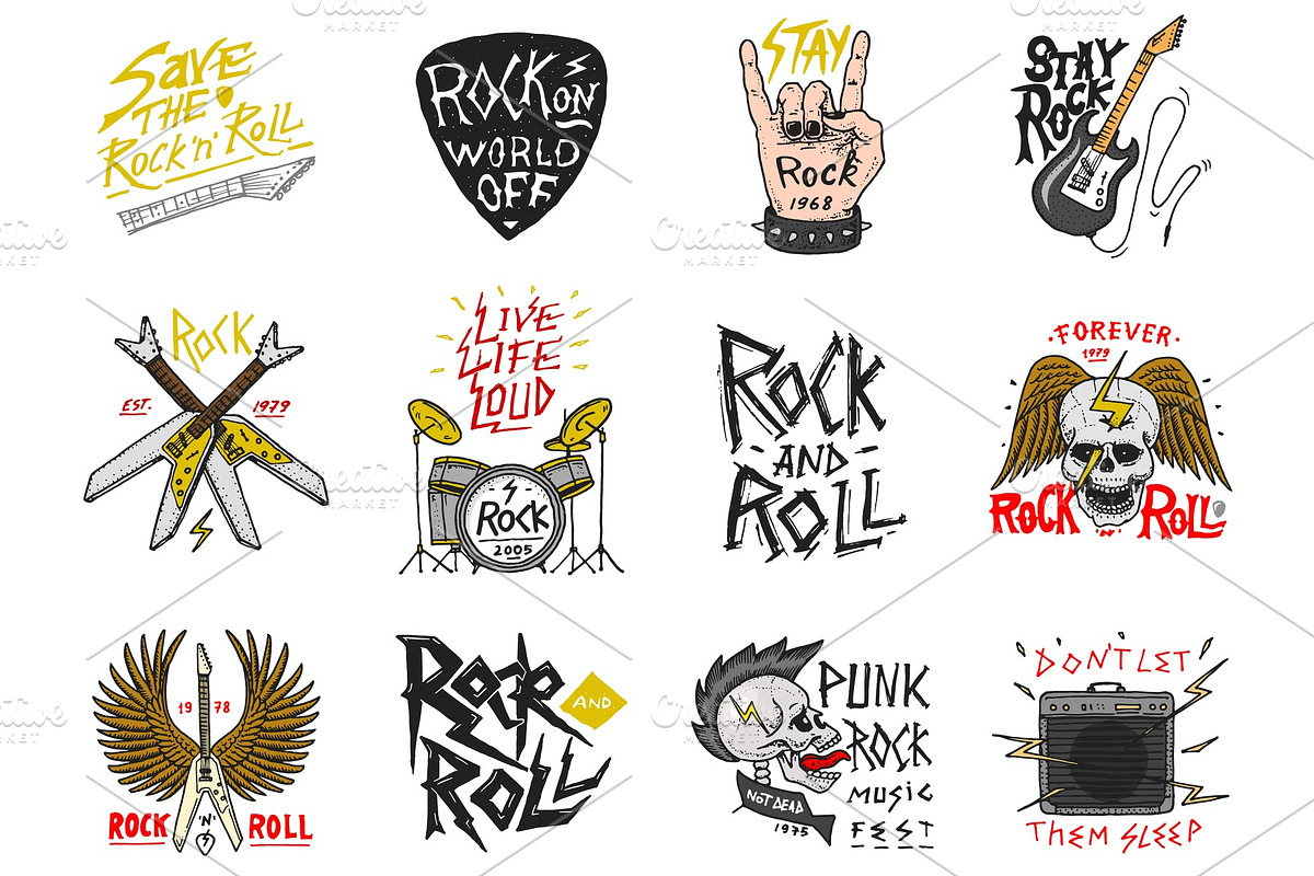 Set of Rock and Roll music in Textures - product preview 8