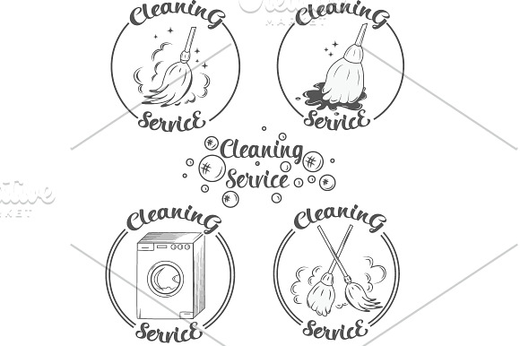 Cleaning logos vector in Illustrations - product preview 2