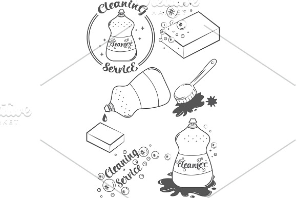 Cleaning logos vector in Illustrations - product preview 3