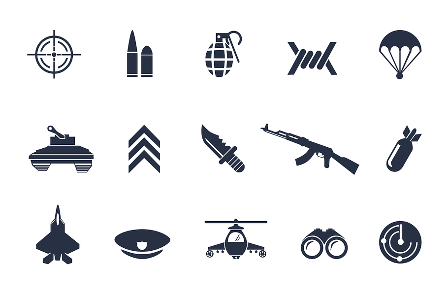 12 Military Icons in Military Icons - product preview 8