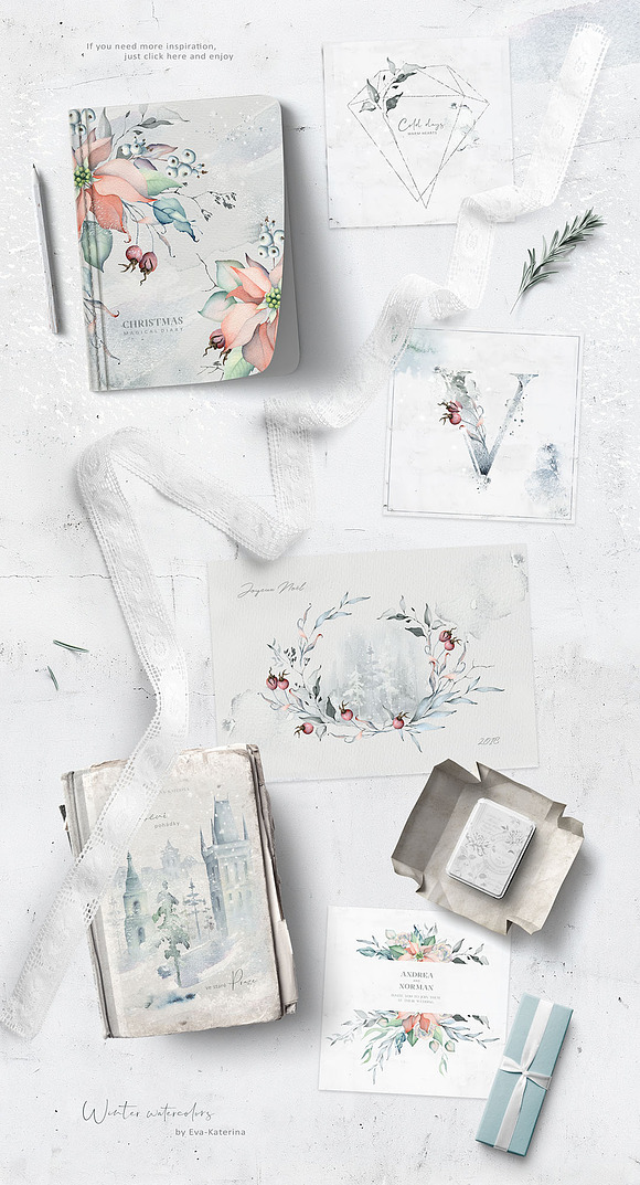 Winter Watercolors&Alphabets in Illustrations - product preview 15
