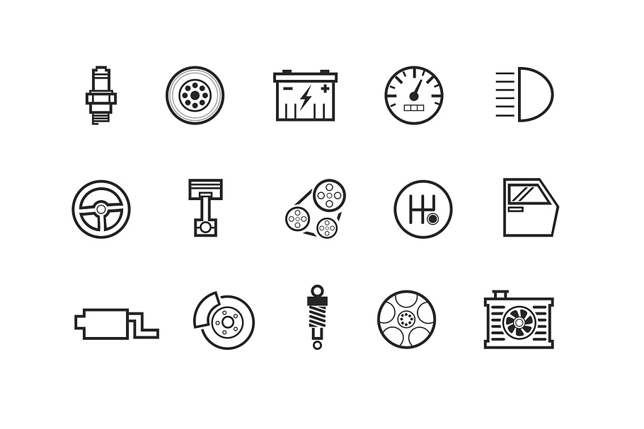 15 Automobile and Car Icons in Car Icons - product preview 8