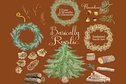 Rustic Woodland Christmas Clipart