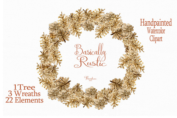 Rustic Woodland Christmas Clipart in Illustrations - product preview 4