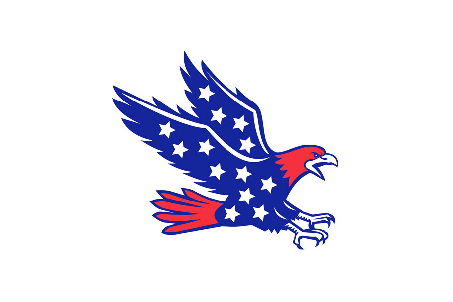 American Eagle Swooping Stars Icon
