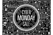 Cyber monday sale vector banner