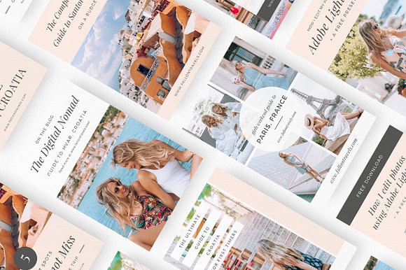 Travel Blog Pinterest Kit- Photoshop in Pinterest Templates - product preview 4