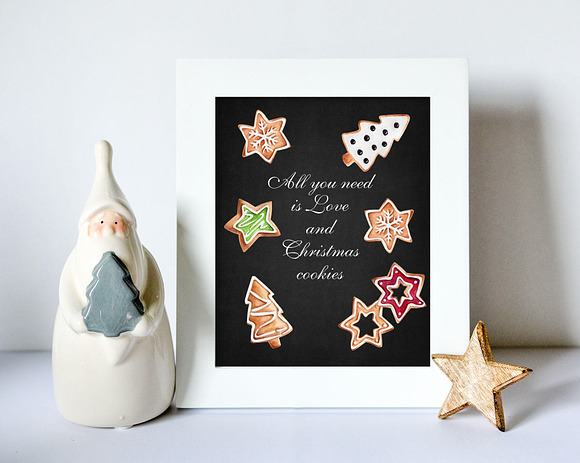 Christmas handpainted clipart in Illustrations - product preview 2