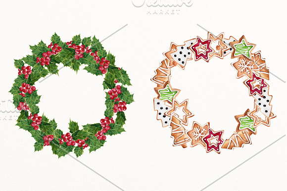 Christmas handpainted clipart in Illustrations - product preview 4