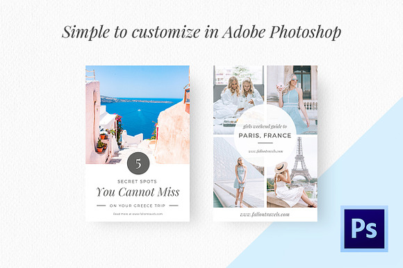 Travel Blog Pinterest Kit- Photoshop in Pinterest Templates - product preview 5