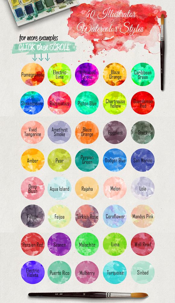 Watercolor Textures & Styles in Textures - product preview 1