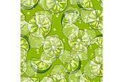 Seamless pattern with limes. Ice