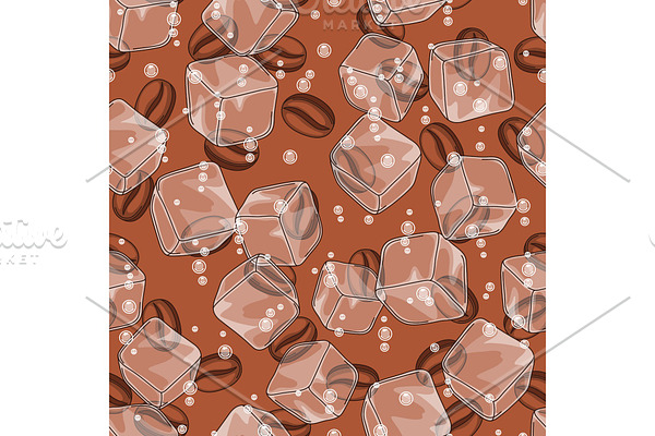 Seamless pattern with coffee beans.