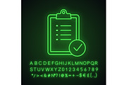 Task planning neon light icon