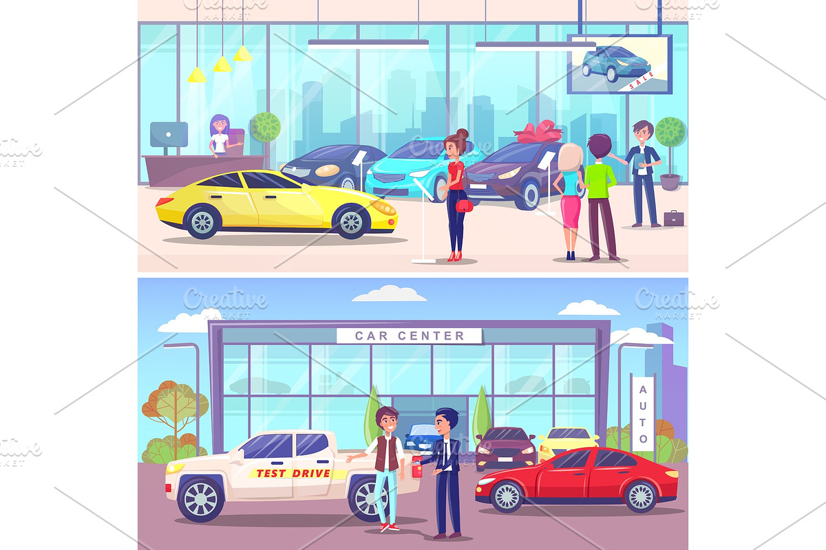 Car Center Buyer and Manager in Illustrations - product preview 8