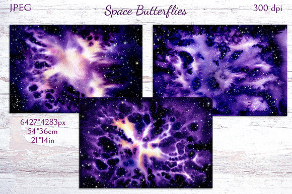 Space Butterflies in Illustrations - product preview 1