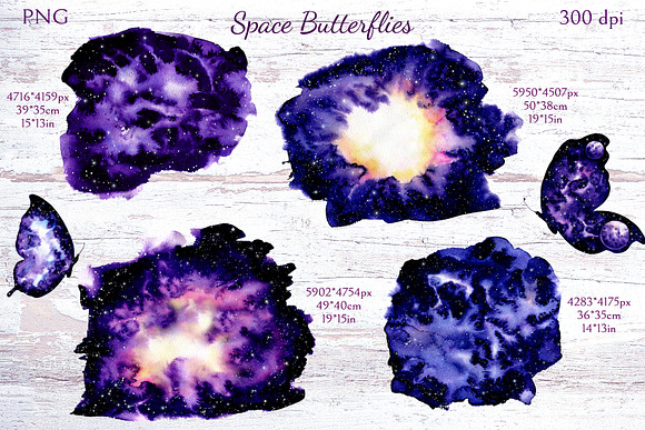 Space Butterflies in Illustrations - product preview 2