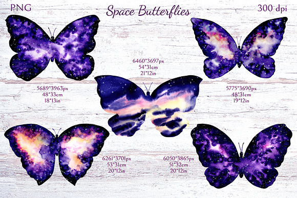 Space Butterflies in Illustrations - product preview 3