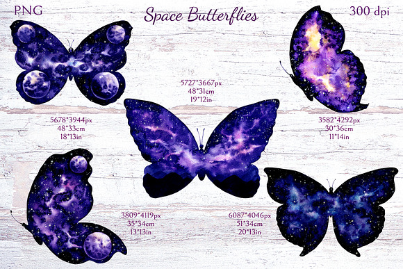 Space Butterflies in Illustrations - product preview 4